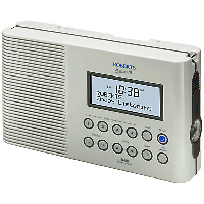 ROBERTS SPLASH! DAB/FM Shower Radio, White ROBERTS SPLASH! DAB/FM Shower Radio, White